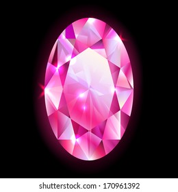design element, icon, red oval diamond isolated on black