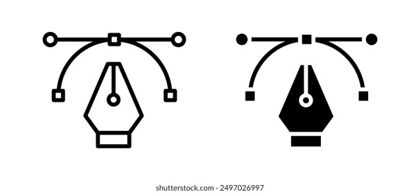 Design element icon vector set. Bezier tools symbol