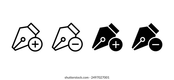 Design element icon vector set. Pen tool symbol