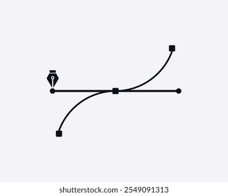 Design element icon vector set. Bezier tools symbol. pen tool logo.