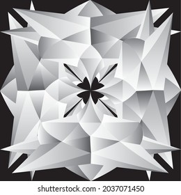 Design element with imitation of stone carving or gypsum stucco. Vector illustration