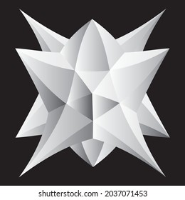 Design element with imitation of stone carving or gypsum stucco. Vector illustration
