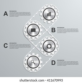 Design element infographics or information brochure of engineering subjects in the form of gears.