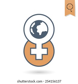 Design Element for International Womens Day March 8, Icon. Vector