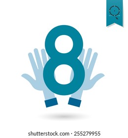 Design Element for International Womens Day March 8, Icon. Vector