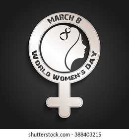 Design Element for International Women's Day March 8.Vector