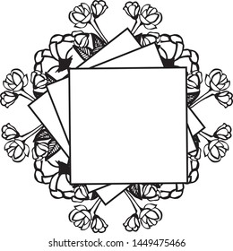 Design element isolated on White background, beautiful wreath, wallpaper of card. Vector