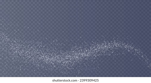 Elemento de diseño para cocina, panadería, publicidad, video. Explosión de azúcar en polvo o salpicaduras, harina en caída, polvo de sal que cae suavemente. Efecto 3d de vista superior