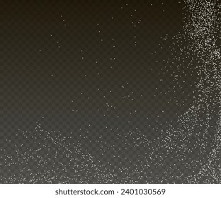 Design element for kitchen, bakery, advertising, video. Powder sugar explosion or splash png, falling flour, salt powder falling gently. Top view 3d effect	
