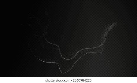 Design element for kitchen, bakery, advertising, video. Powder sugar explosion or splash png, falling flour, salt powder falling gently. Top view 3d effect	
