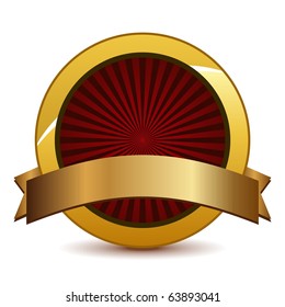Design element label with gold ribbon. Nice to use as part of your design.