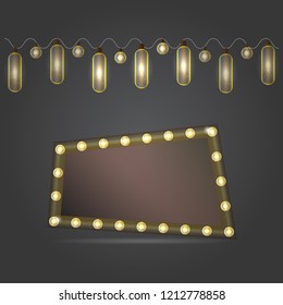 Design element of light bulbs, stock vector