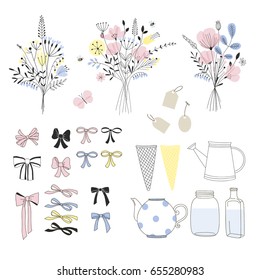 design element to make a floral bouquet, DIY
