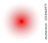 Design element many streak. Isolated bold vector red ring from thin to thick. Pain circle. Symbol throbbing pain. Vector illustration EPS 10 for your medical presentation. Transparent white background