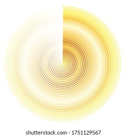 Design element many streak. Isolated bold vector colors & black ring from thin to thick. Radar circle. Symbol monitor airplane . Vector illustration EPS 10 for your tech presentation flyer layout