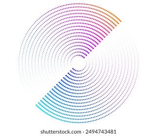 Design element, many streaks. Isolated bold vector colors  black ring from thin to thick. Radar circle. Symbol monitor, airplane. Vector illustration EPS 10 for your tech presentation flyer layout