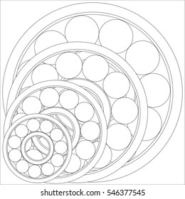 Design element of a mechanical bearing. Vector line icon template.You can use in energy, power, machine, transportation