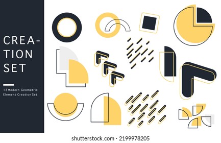 Design Element Modern Geometric Shape Creation Set Vector