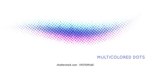 Design element. Multicolored dots on white background. Minimal vector graphics