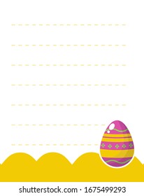 Design element notebook and diary with cute cartoon illustration easter egg