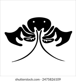 Design element of omar black silhouette sea animal isolated on white background. Black design element for textile, decor package, wallpaper, tablecloth, napkins, stationery, menu. Vector illustration.