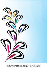 Design element on blue and white background
