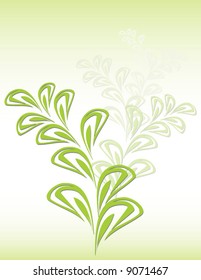 Design element on green and white background