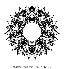 Mandala de estilo de contorno de elemento de diseño