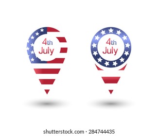 Design element with pointers in American flag style