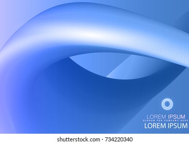 Design element presentation template. Horizontal banner blue background, neonglow effect. Vector illustration for brochure layout, business card, flyer mockup