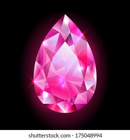 design element, red diamond isolated on black