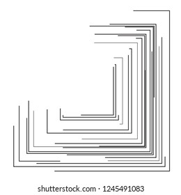 Design element rotation intersection overlay black thin lines forms frame for background presentation. Vector illustration EPS 10 for new product newsletters, technology graphics, report firm