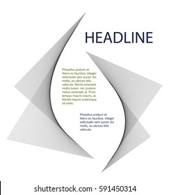 Design element rotation intersection overlay black thin lines forms  frame for background presentation. Vector illustration EPS 10 for new product newsletters, technology graphics, report firm