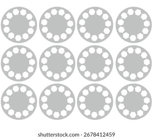 Elemento de diseño redondo círculo forma geométrica en blanco y negro Vector aislado para el Web y la impresión.