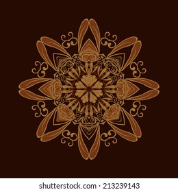 Design element. Round mandala ornament. Vector illustration