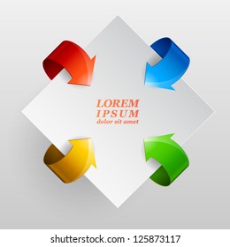 Design element for sample text with four colored arrows on a white background. Vector illustration. EPS 10