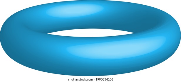 Design element shapes in 3D: torus, vector illustration