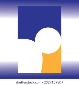 elemento de diseño color simple azul amarillo y blanco