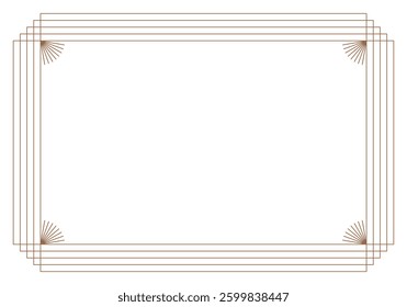 Design element in simple linear style. Boho arch frame design element. Minimalistic linear frame, element, geometric shape and line