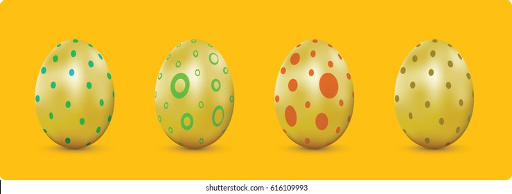 Design element skin of gold egg for Easter Season set 1. / Design Egg Skin Pattern for Easter holiday collection 1. / -