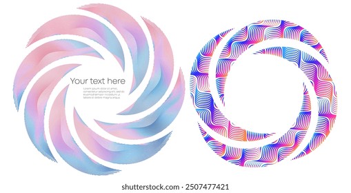 Design element spirals, wave Lines, circle for Beauty, Spa, Wellness, Relaxation, Cosmetics, Skincare. Background made of Circular Dots, Lines, and Spirals. Patterns branding Frame border