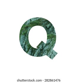  Design element with Stones with moss rocks. Vector logotype template. Double exposure texture mountain with letter. Modern stylish logo. Stylized letter Q. logo design  cut out . Picture for printed