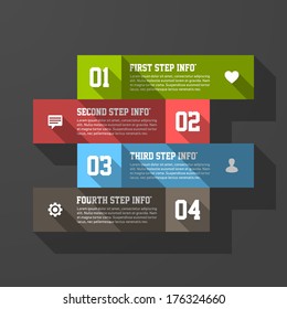 Design element template, long shadow style. Vector.