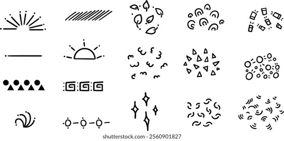 Design element and Texture Design set,Collection of Design filler for Design,Hand Drawn Pen style squiggly,curvy design,Texture collection set,pop texture.