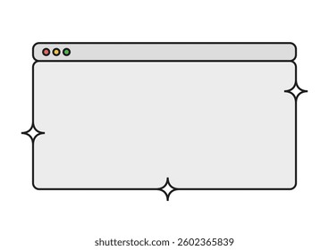 Design element UI window tab computer unique design with blank background