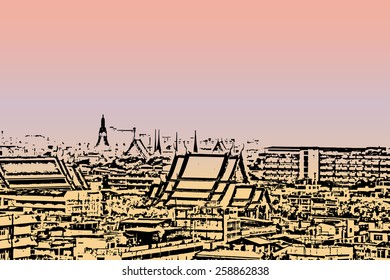 design element.  vector cities silhouette texture
