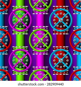 design element. vector pipe valve seamless pattern