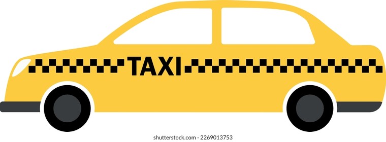 Design element, vector taxi car in flat style.