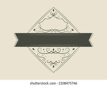 Elemento de diseño, marco antiguo vintage para texto con un ornamento.
