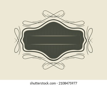 Elemento de diseño, marco antiguo vintage para texto con un ornamento.